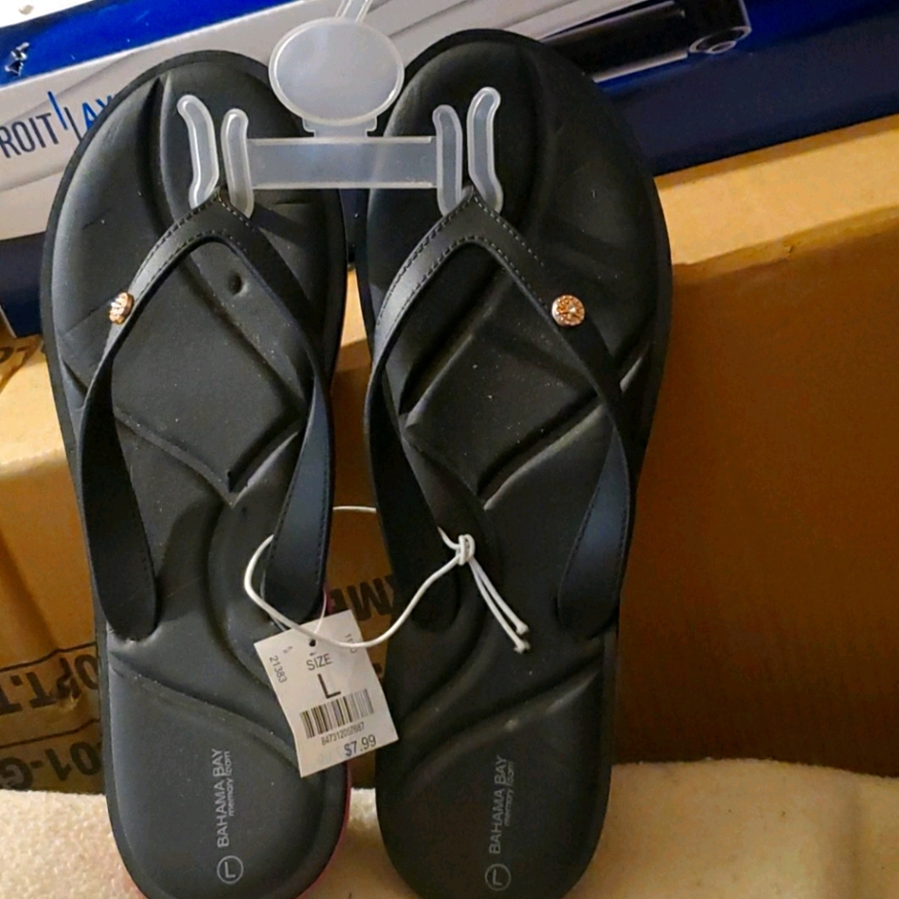 Women's Simple Blk/Pink/Gray Flip-Flops Sandals